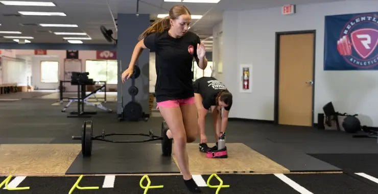 Lateral speed drill at Relentless Athletics gym